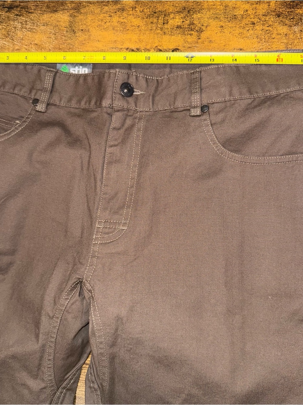 Stio Mens Rivet Pant Brown Organic Cotton Stretch Casual Chino Pants 35S - Picture 4 of 5